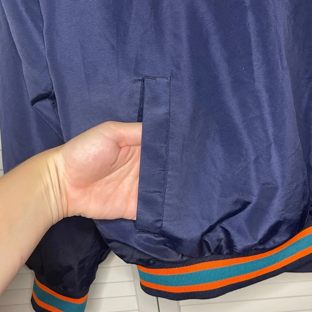 Rare Vintage Puma Miami Dolphins Navy Pullover Windbreaker - Picture 3 of 6